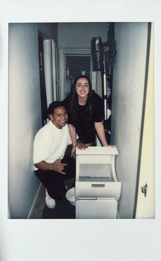 Isaac and Ana testing an early prototype at home